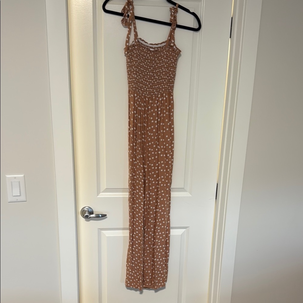 Brown Polka Dot Jumpsuit